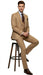 Men's Tan Three-Piece Suit with Vest – Classic Tailored Fit  in camel khaki Bronze color By Rossiman