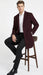 Men’s Burgundy Mid-Length Overcoat – Classic Fit Wool Blend Dress Coat Three Quarter Carcoat Topcoat