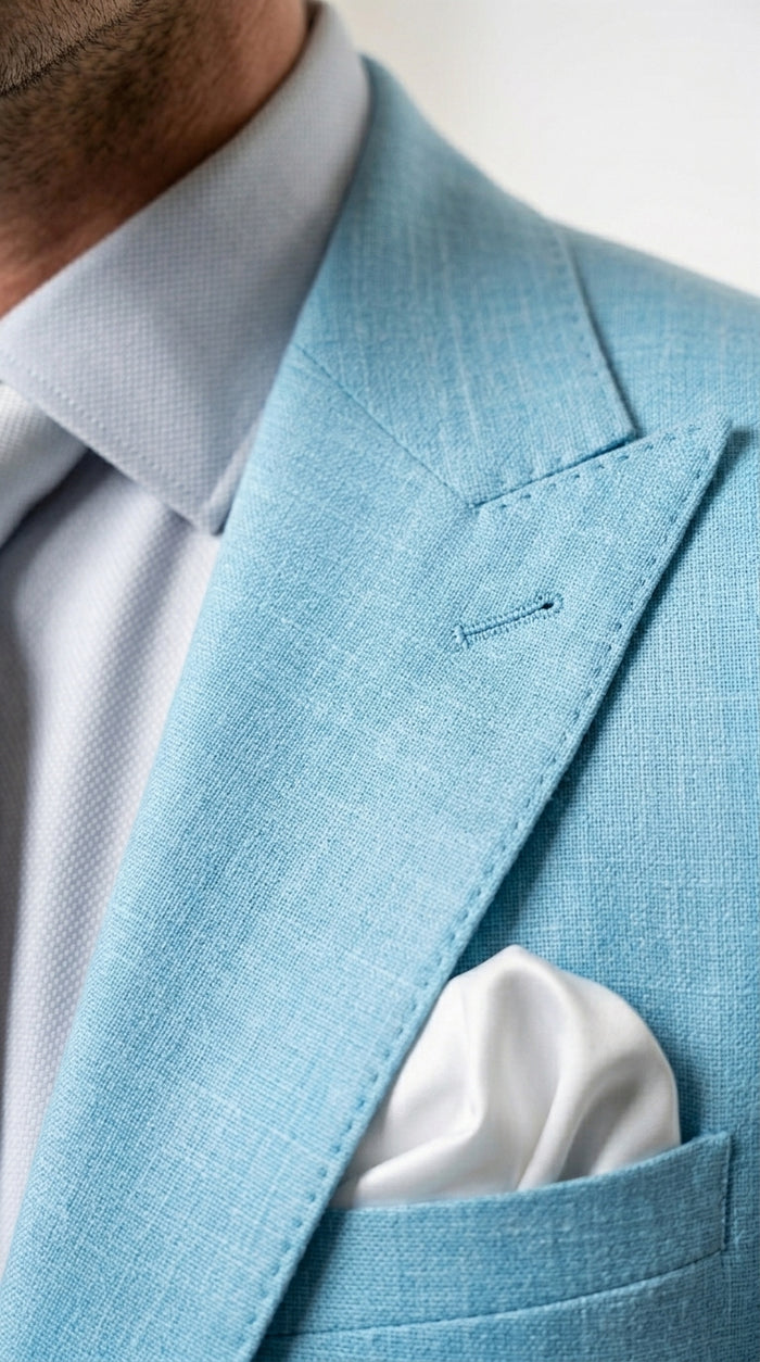 Men’s Turquoise Light blue Suit, Vested Formal Dress Suit for Weddings, Prom, Summer Parties, and Special Occasions in Aqua Blue Color By Rossiman Modern Fit