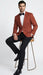 Men’s Brick Copper Rust Color  Blazer – Slim Fit Formal and Party Wear Jacket in Burnt Orange Sport Coat