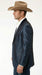 Men’s Sapphire Indigo Western Cowboy Blazer – Classic Western Style Jacket, Country Casual Dress Blazer in Navy Blue with sheen