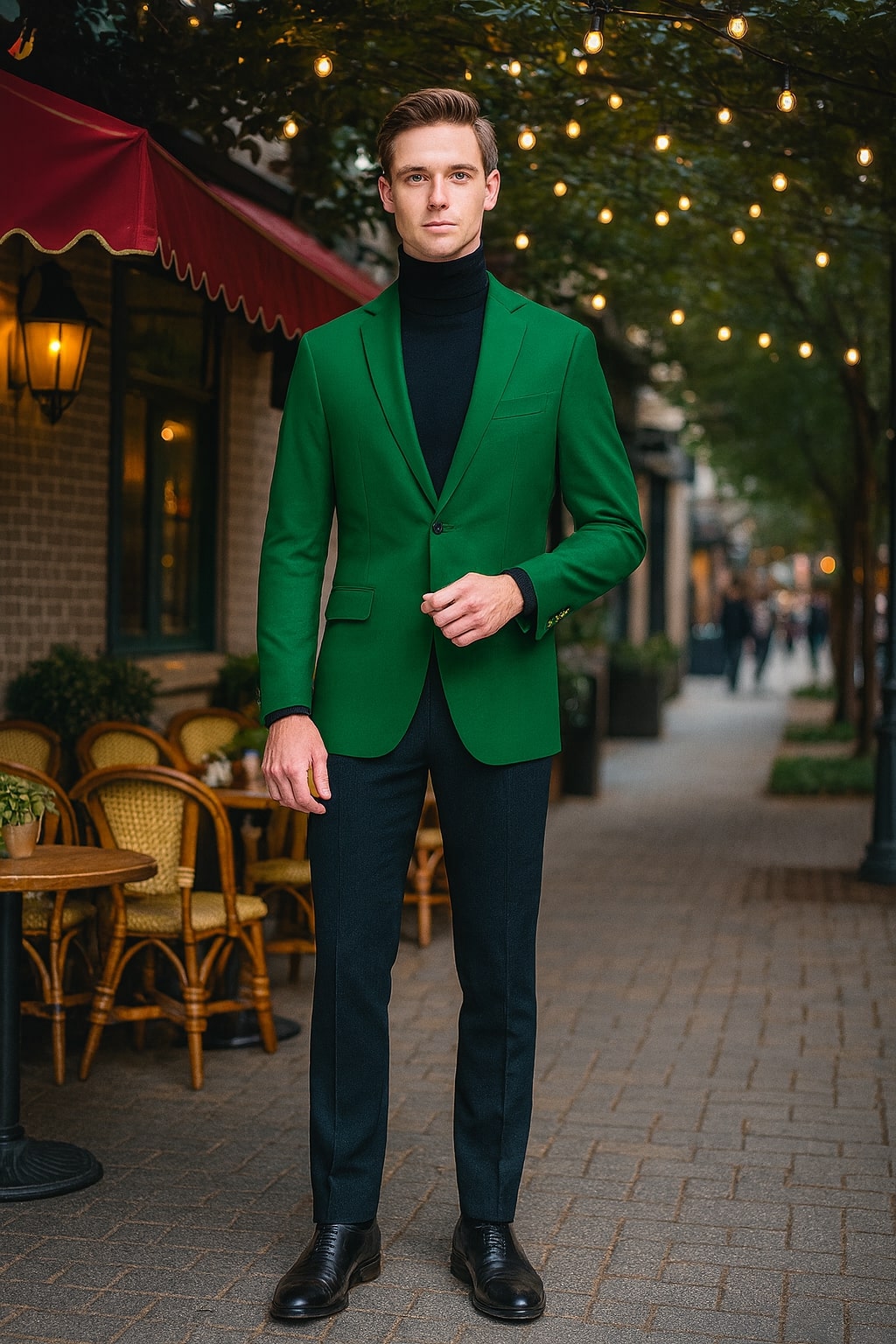 Mens Green Blazer – Stylish Casual and Formal Sport Coat for Parties, Weddings and Events in Emerald Green - Image 5