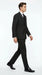 Vitali Mens Black Tone on Tone Shadow Stripe Vested Suit Set – 3 Piece Modern Fit Pinstripe Two Buttons