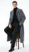 Men’s Full-Length Charcoal Grey Overcoat – Premium Microfiber Blend Long Dress Coat for Winter and Formal Wear in Gray Color