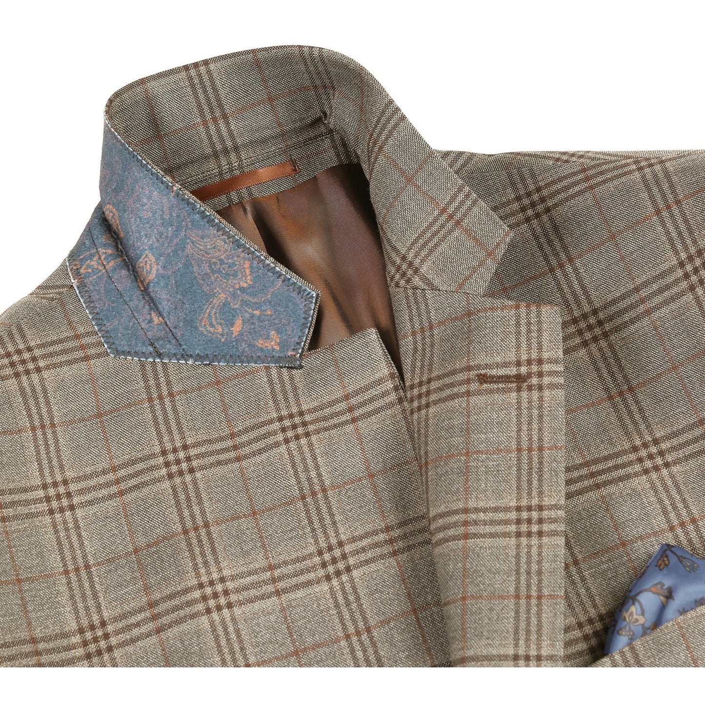 563-12 Men's Slim Fit Wool Checked Suits - Image 4