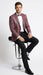 Men’s Burgundy and Black Snakeskin Print Blazer – Alligator Crocodile Sport Jacket Exotic Skin