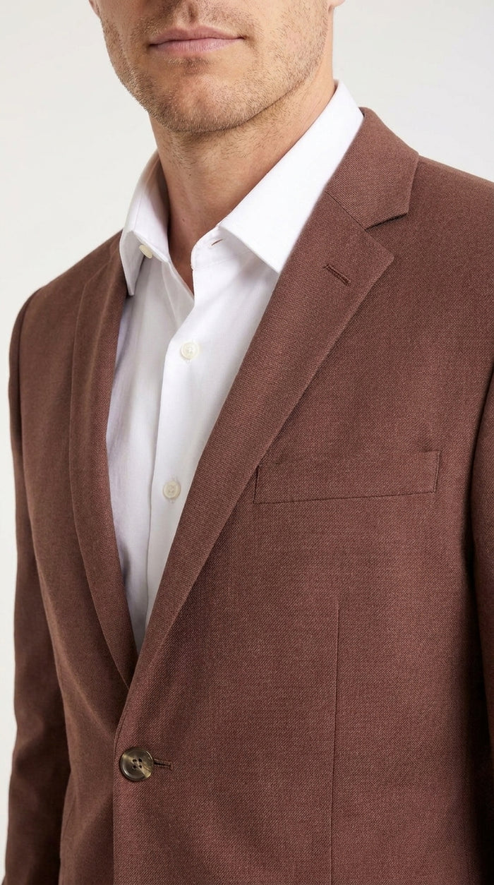 Men’s Coffee Brown 2-Piece Suit – Two-Button Wedding, Business and Formal Suit