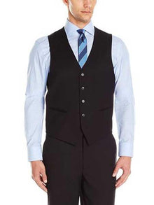 Men's 5 Button Black Micro Tech Dress Tuxedo Wedding Vest ~ Waistcoat ~ Waist coat With Besom Pockets