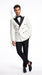 Men’s Vintage Hollywood Ivory Double-Breasted Tuxedo – Black Peak Lapel Wedding and Formal Suit