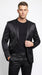 Men’s Black Shiny Sharkskin 2 Piece Suit, Formal Wedding Prom Party Dress Suit