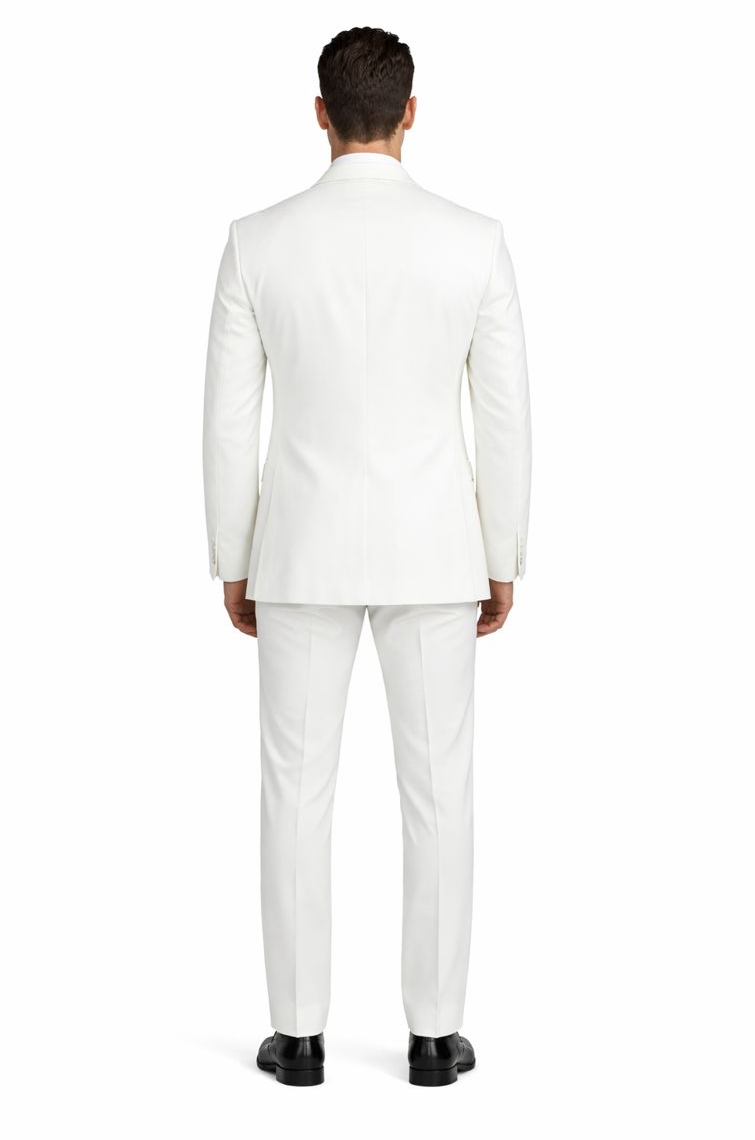 $500 Reg price Gorgio  White or Ivory Jacket with Shawl Lapel 1 button on sale online deal Fashion Tuxedo For Men - Image 2