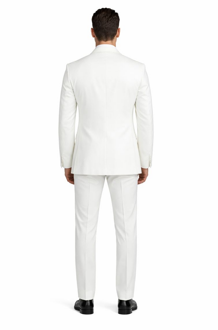 $500 Reg price Gorgio  White or Ivory Jacket with Shawl Lapel 1 button on sale online deal Fashion Tuxedo For Men - Image 2