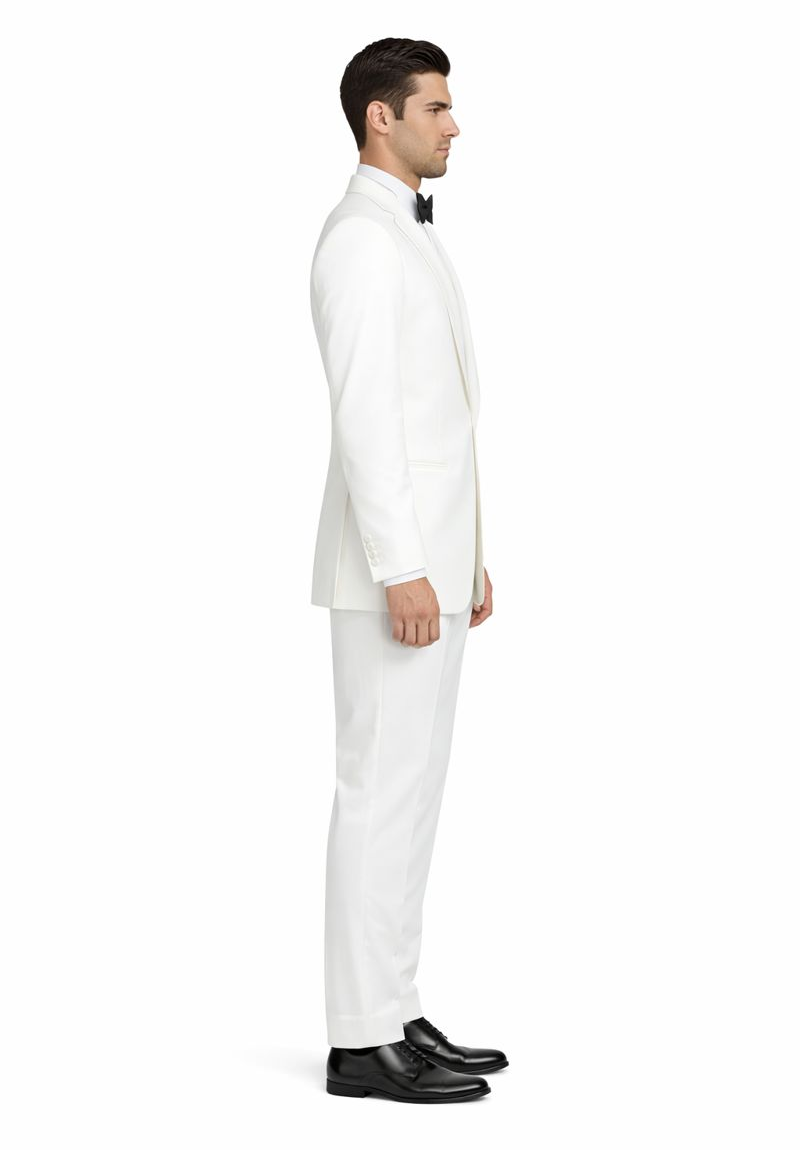 $500 Reg price Gorgio  White or Ivory Jacket with Shawl Lapel 1 button on sale online deal Fashion Tuxedo For Men - Image 3