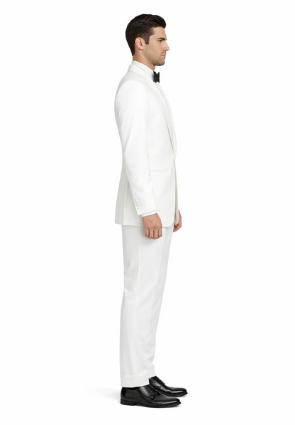 $500 Reg price Gorgio  White or Ivory Jacket with Shawl Lapel 1 button on sale online deal Fashion Tuxedo For Men - Image 3