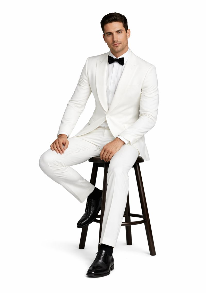 $500 Reg price Gorgio  White or Ivory Jacket with Shawl Lapel 1 button on sale online deal Fashion Tuxedo For Men - Image 4