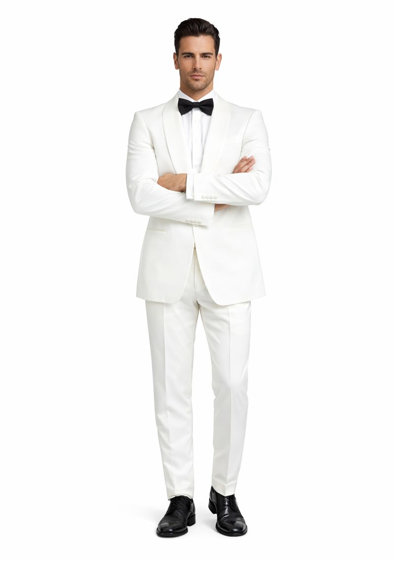 $500 Reg price Gorgio  White or Ivory Jacket with Shawl Lapel 1 button on sale online deal Fashion Tuxedo For Men - Image 5