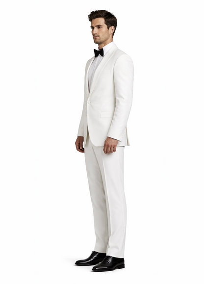$500 Reg price Gorgio  White or Ivory Jacket with Shawl Lapel 1 button on sale online deal Fashion Tuxedo For Men - Image 4
