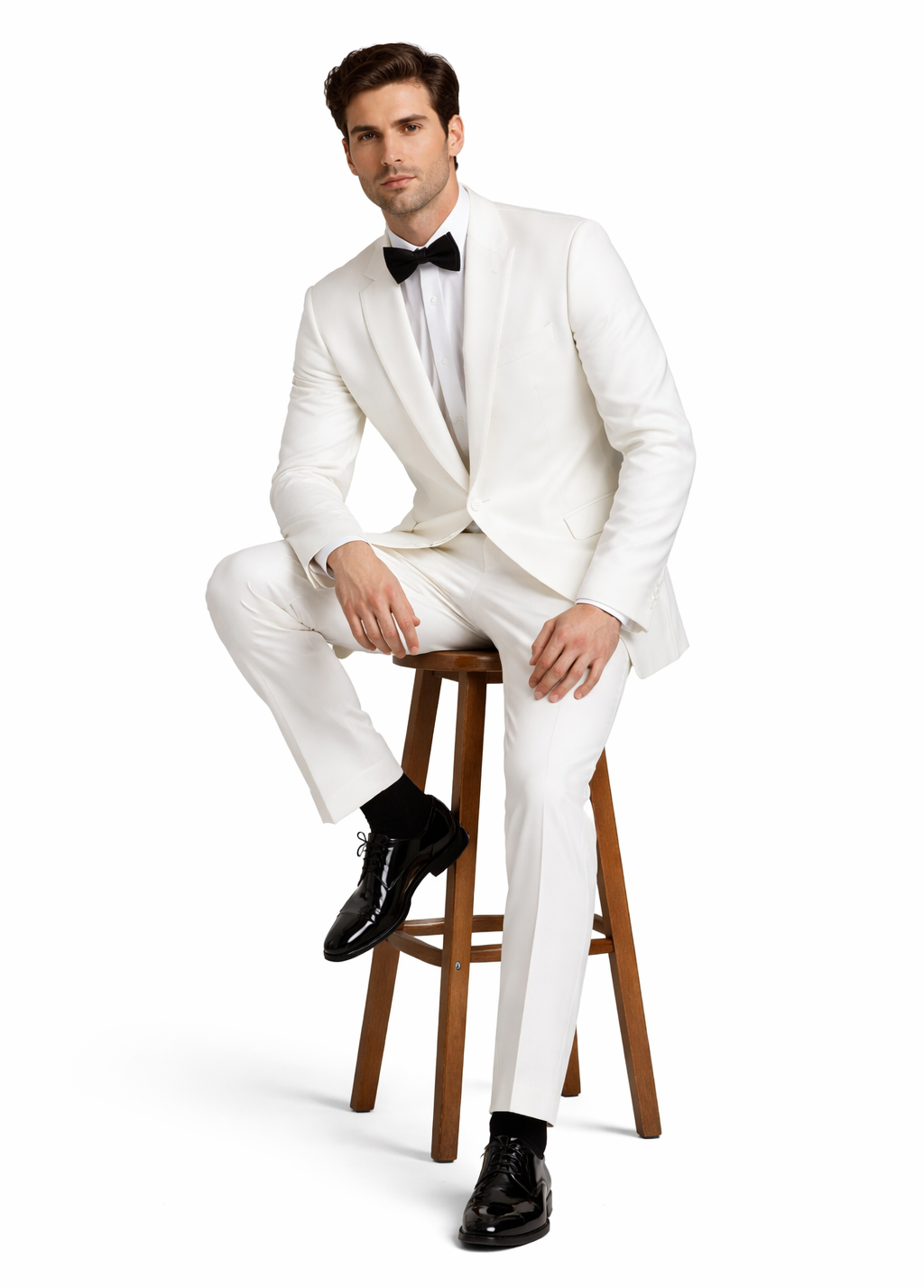 $500 Reg price Gorgio  White or Ivory Jacket with Shawl Lapel 1 button on sale online deal Fashion Tuxedo For Men - Image 3