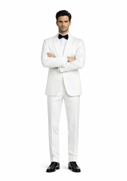 $500 Reg price Gorgio  White or Ivory Jacket with Shawl Lapel 1 button on sale online deal Fashion Tuxedo For Men - Image 5