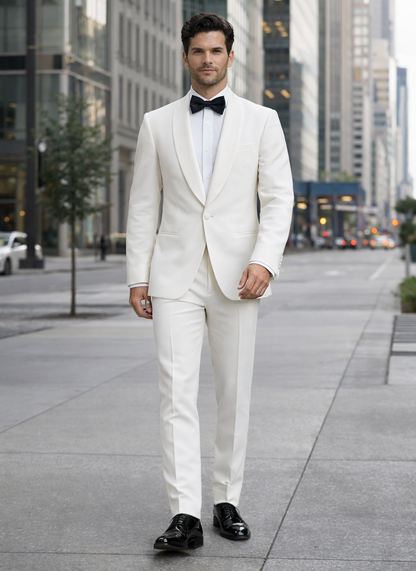 $500 Reg price Gorgio  White or Ivory Jacket with Shawl Lapel 1 button on sale online deal Fashion Tuxedo For Men - Image 7