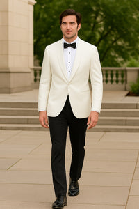 $500 Reg price Gorgio  White or Ivory Jacket with Shawl Lapel 1 button on sale online deal Fashion Tuxedo For Men