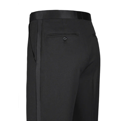 (38S, 42R) Classic Black Regular Fit 100% Wool Tuxedo Suit