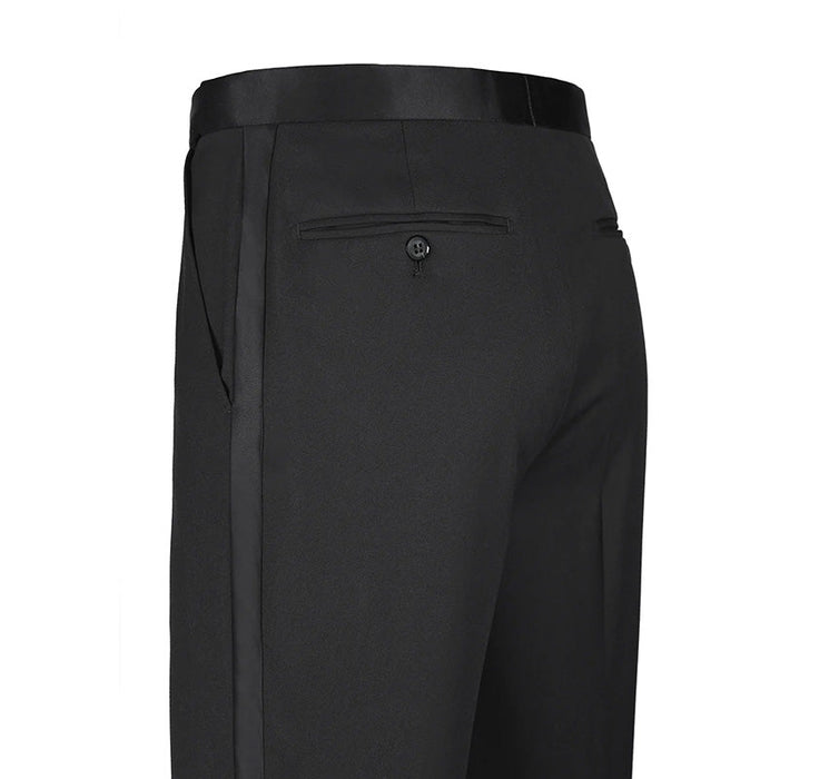(38S, 42R) Classic Black Regular Fit 100% Wool Tuxedo Suit