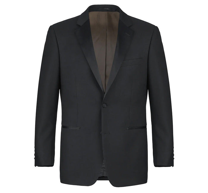 (38S, 42R) Classic Black Regular Fit 100% Wool Tuxedo Suit