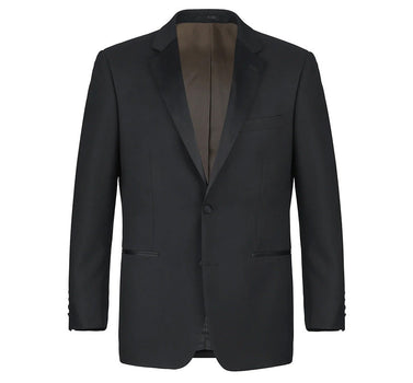 (38S, 42R) Classic Black Regular Fit 100% Wool Tuxedo Suit