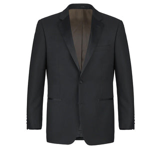 Classic Black Regular Fit 100% Wool Tuxedo Suit