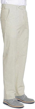 Mens Seersucker Pants - Summer Casual Pinstripe Modern Fit in Color Tan