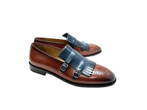 C0001901-5211 Kilt side buckle Loafer-Navy/Brown