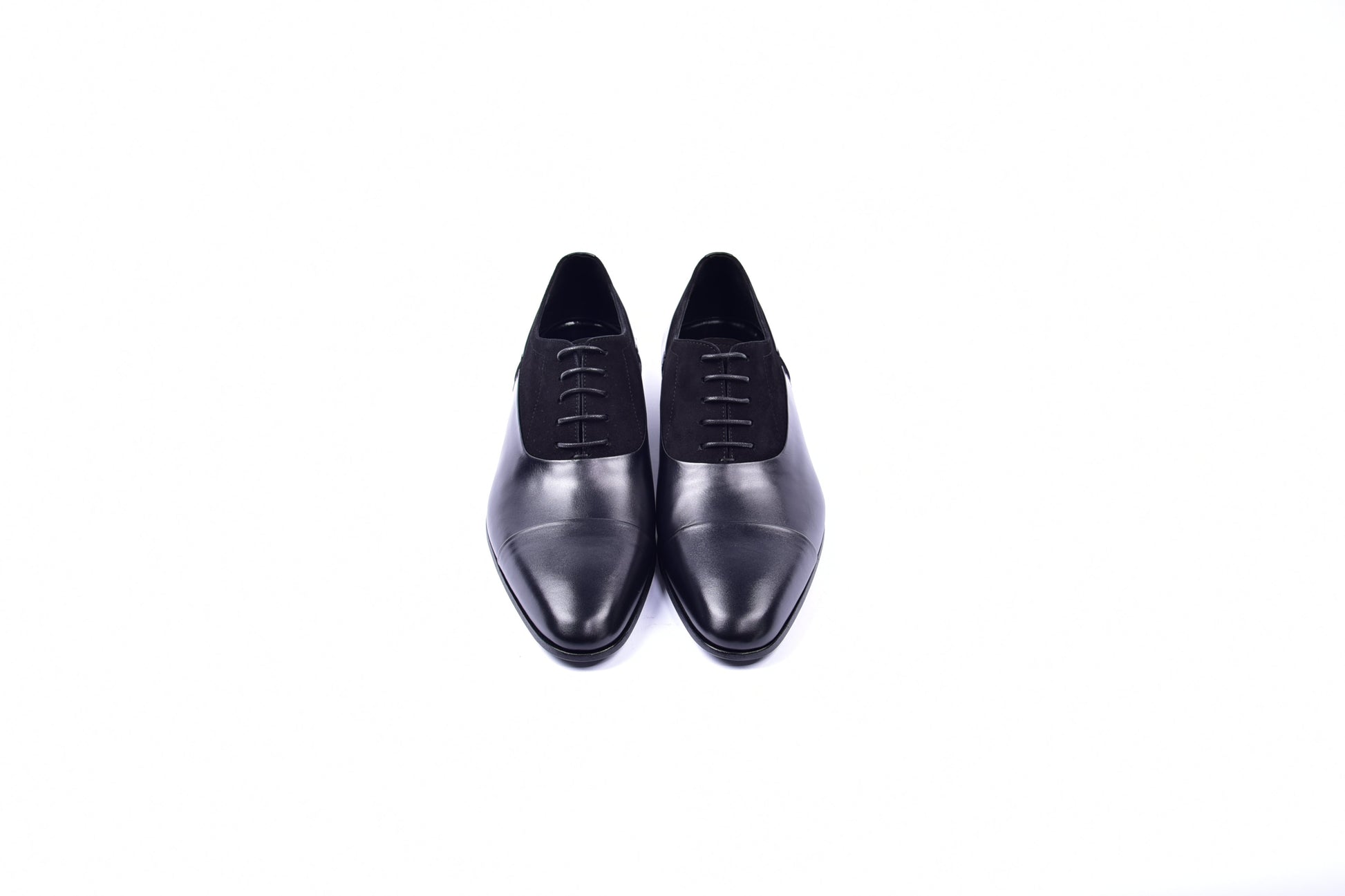 C0014041-5230 Plain toe lace up with suede vamp-Black - Image 4
