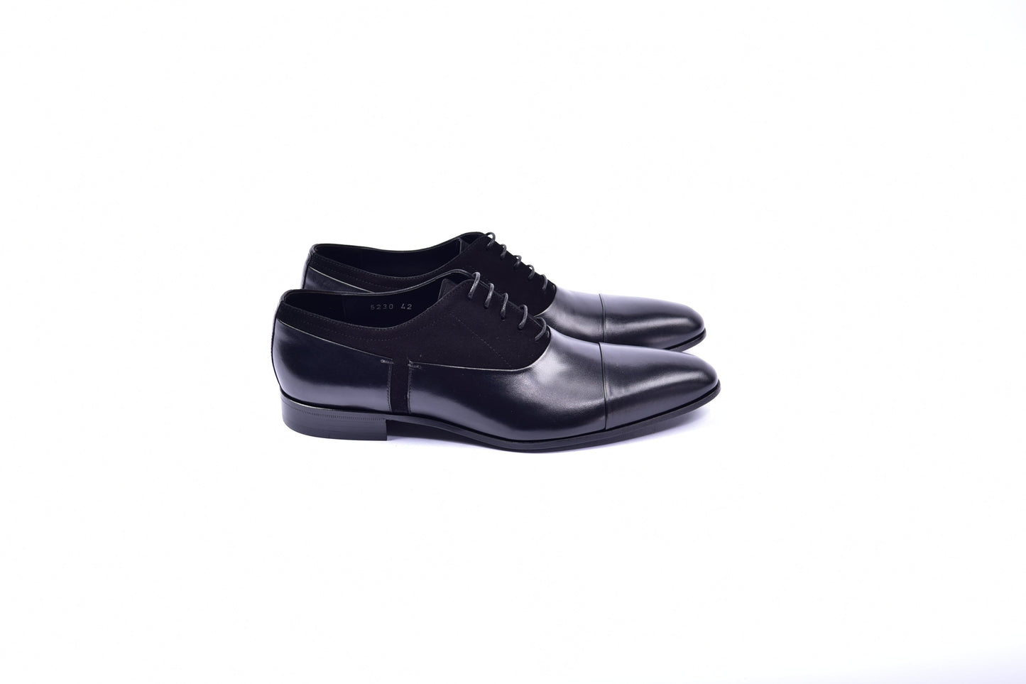 C0014041-5230 Plain toe lace up with suede vamp-Black - Image 2