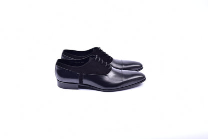 C0014041-5230 Plain toe lace up with suede vamp-Black - Image 2