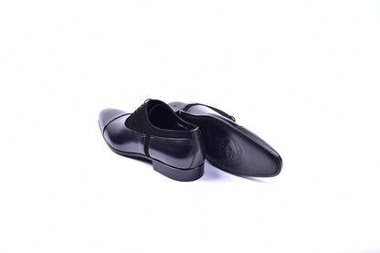 C0014041-5230 Plain toe lace up with suede vamp-Black - Image 3