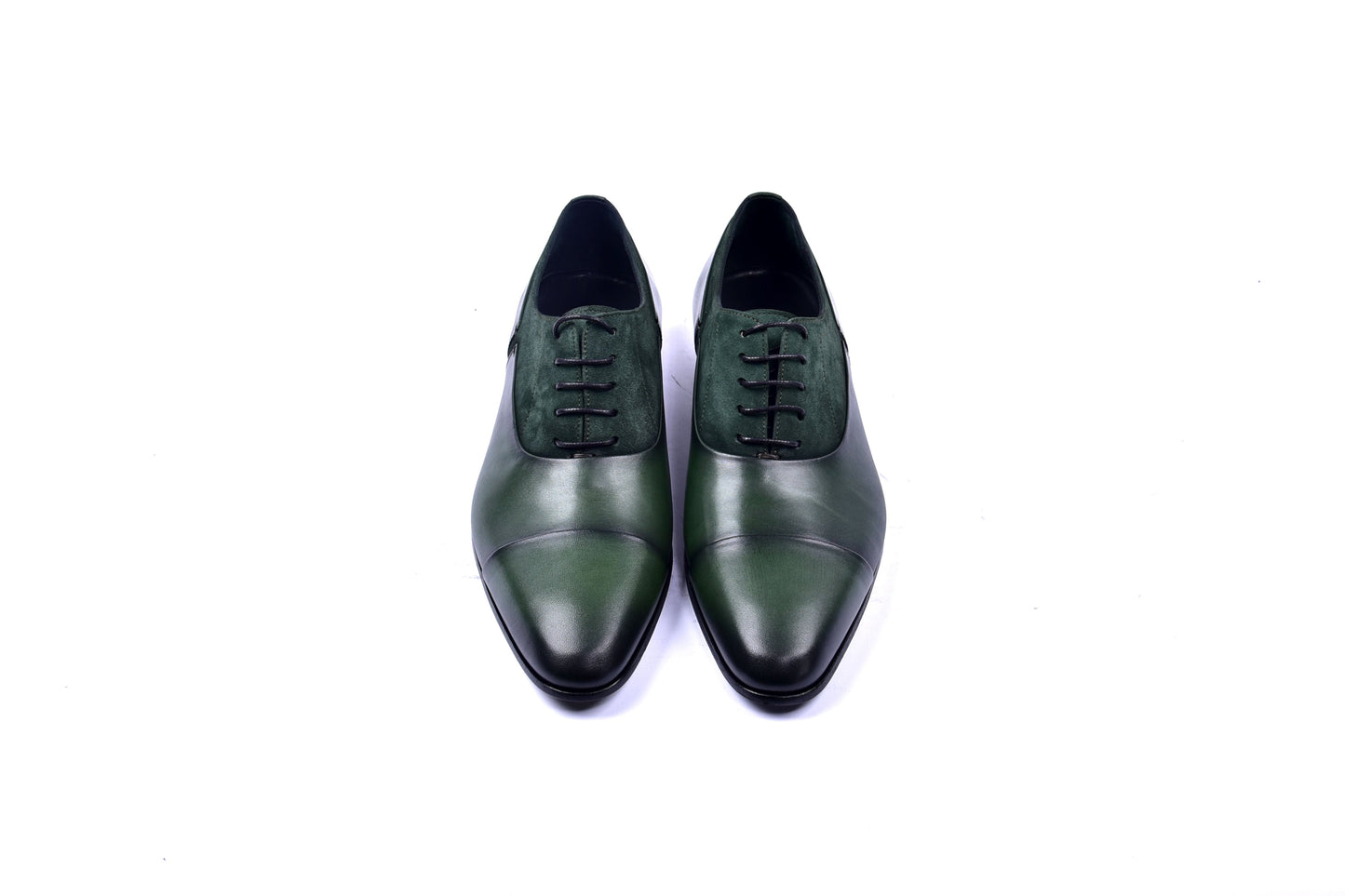 C0014040-5230 Plain toe lace up with suede vamp-Green - Image 2