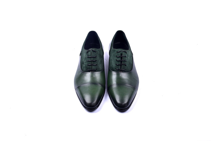 C0014040-5230 Plain toe lace up with suede vamp-Green - Image 2