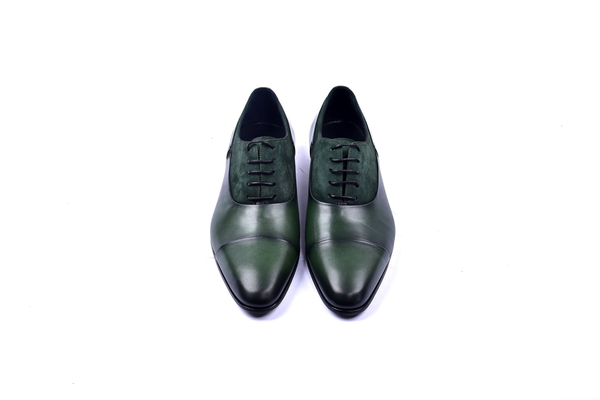 C0014040-5230 Plain toe lace up with suede vamp-Green - Image 4