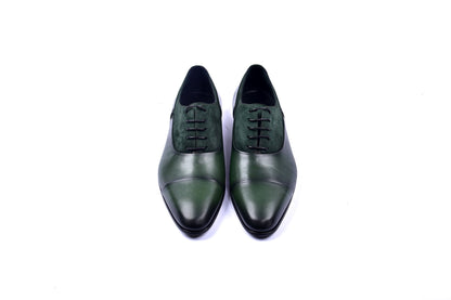 C0014040-5230 Plain toe lace up with suede vamp-Green - Image 4