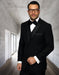 Mens Classic Modern Fit 2 Button Vested Wool Tuxedo in Black - Mens Slim Fitted Tuxedo