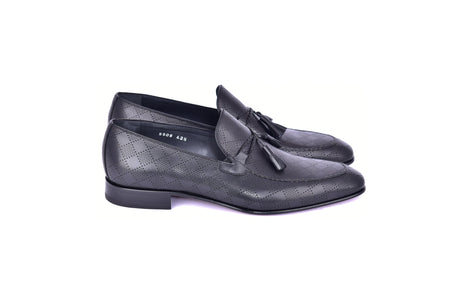 C0001113-5509 Tassel loafer with designed leather-Black - Image 2