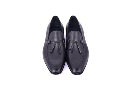 C0001113-5509 Tassel loafer with designed leather-Black - Image 4