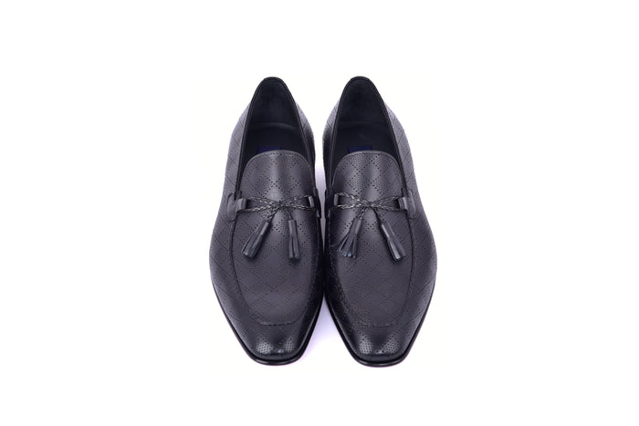 C0001113-5509 Tassel loafer with designed leather-Black - Image 4
