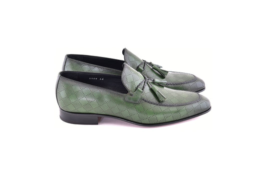 C0001111-5509 Tassel loafer with designed leather-green - Image 2