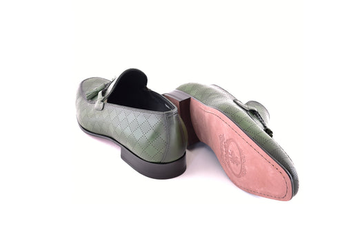C0001111-5509 Tassel loafer with designed leather-green - Image 3