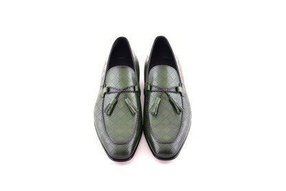 C0001111-5509 Tassel loafer with designed leather-green - Image 4