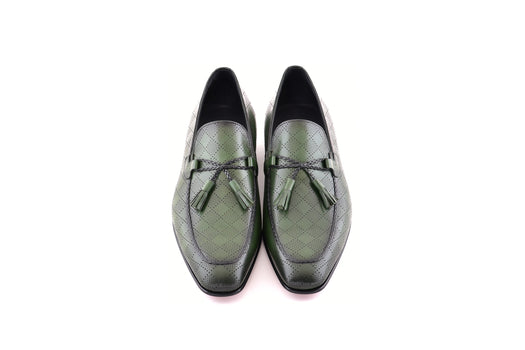 C0001111-5509 Tassel loafer with designed leather-green - Image 4