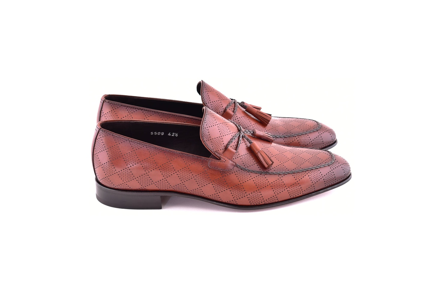 C0001112-5509 Tassel loafer with designed leather-Tan - Image 2