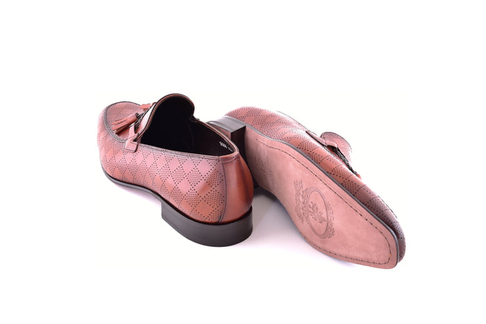 C0001112-5509 Tassel loafer with designed leather-Tan - Image 3